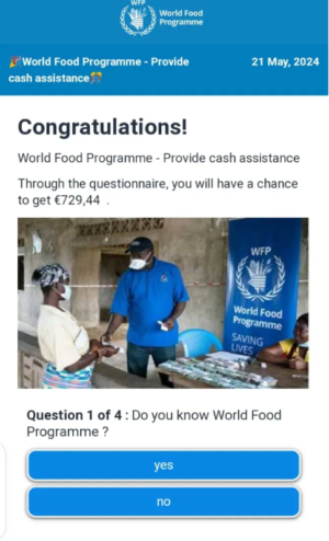 Read more about the article HOAX: This WFP poverty alleviation cash initiative is a scam